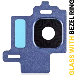 Samsung Galaxy S8 İle Uyumlu İçin Çerçeve (Mavi)  Halkalı Arka Kamera Lensi