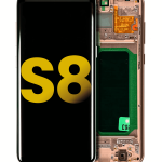 Samsung Galaxy S8 İle Uyumlu İçin Çerçeveli ekran Orijinal (Akçaağaç Altını)  Orijinal Ekranı