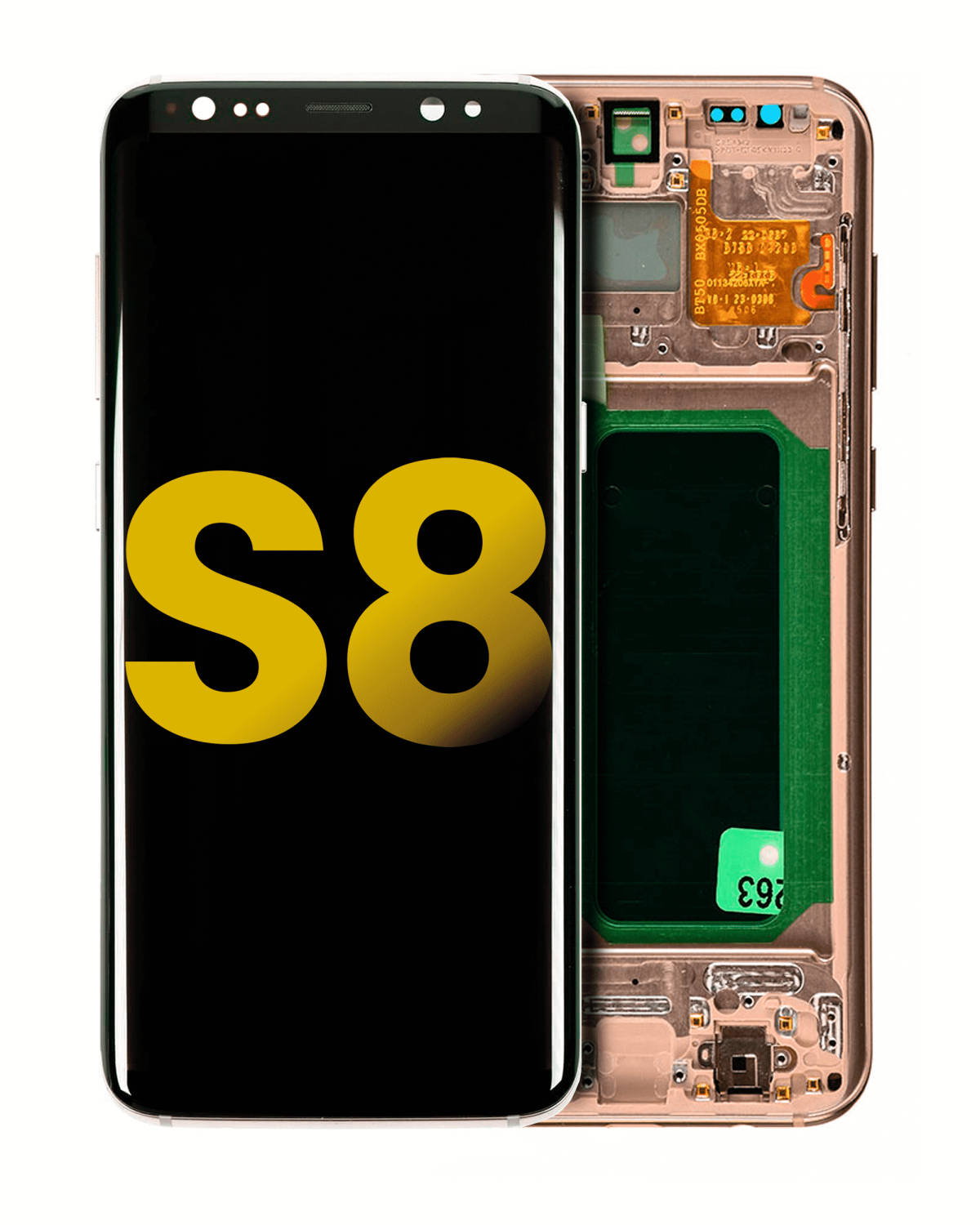 Samsung Galaxy S8 İle Uyumlu İçin Çerçeveli ekran Orijinal (Akçaağaç Altını)  Orijinal Ekranı - Görsel 4