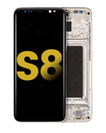 Samsung Galaxy S8 İle Uyumlu İçin Çerçeveli ekran Orijinal (Arctic Silver)  Orijinal Ekranı