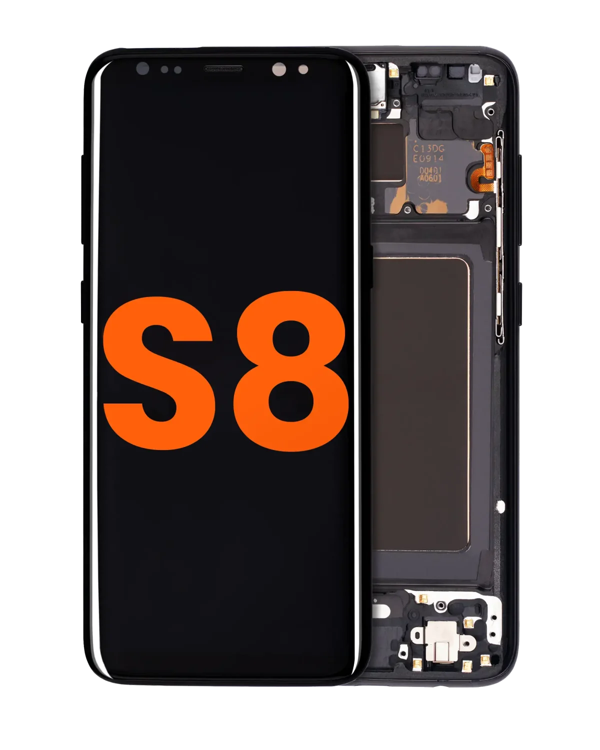 Samsung Galaxy S8 İle Uyumlu İçin Çerçeveli ekran Orijinal Ekranı (Leke: B Sınıfı) (Gece ​​Yarısı Siyahı)