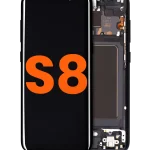 Samsung Galaxy S8 İle Uyumlu İçin Çerçeveli ekran Orijinal Ekranı (Leke: B Sınıfı) (Gece ​​Yarısı Siyahı)