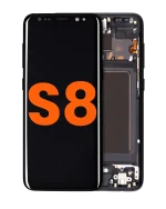 Samsung Galaxy S8 İle Uyumlu İçin Çerçeveli ekran Orijinal Ekranı (Leke: B Sınıfı) (Gece ​​Yarısı Siyahı)