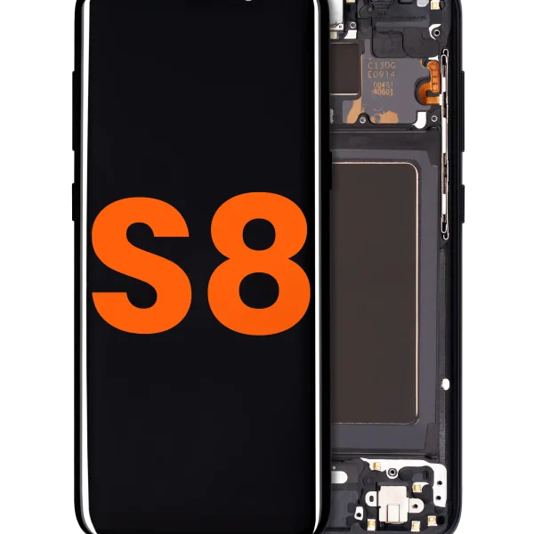 Samsung Galaxy S8 İle Uyumlu İçin Çerçeveli ekran Orijinal Ekranı (Leke: B Sınıfı) (Gece ​​Yarısı Siyahı)