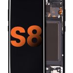 Samsung Galaxy S8 İle Uyumlu İçin Çerçeveli ekran Orijinal Ekranı (Leke: Sınıf D) (Gece ​​Yarısı Siyahı)