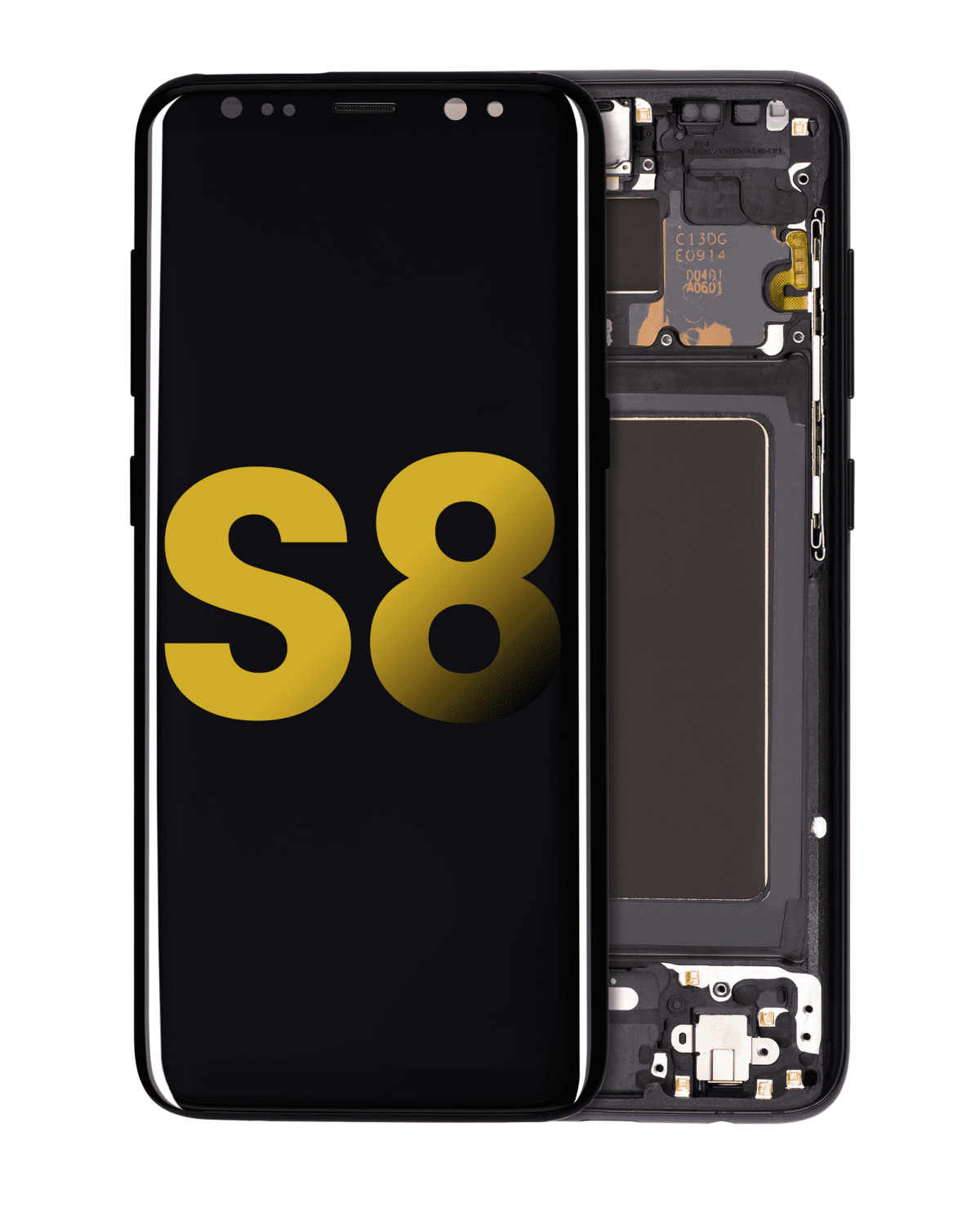 Samsung Galaxy S8 İle Uyumlu İçin Çerçeveli ekran Orijinal (Gece ​​Yarısı Siyahı)  Orijinal Ekranı Uyumlu