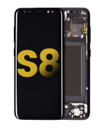 Samsung Galaxy S8 İle Uyumlu İçin Çerçeveli ekran Orijinal (Gece ​​Yarısı Siyahı)  Orijinal Ekranı Uyumlu