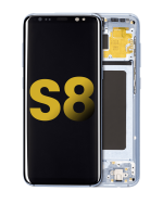 Samsung Galaxy S8 İle Uyumlu İçin Çerçeveli ekran Orijinal (Mercan Mavisi)  Orijinal Ekranı Uyumlu