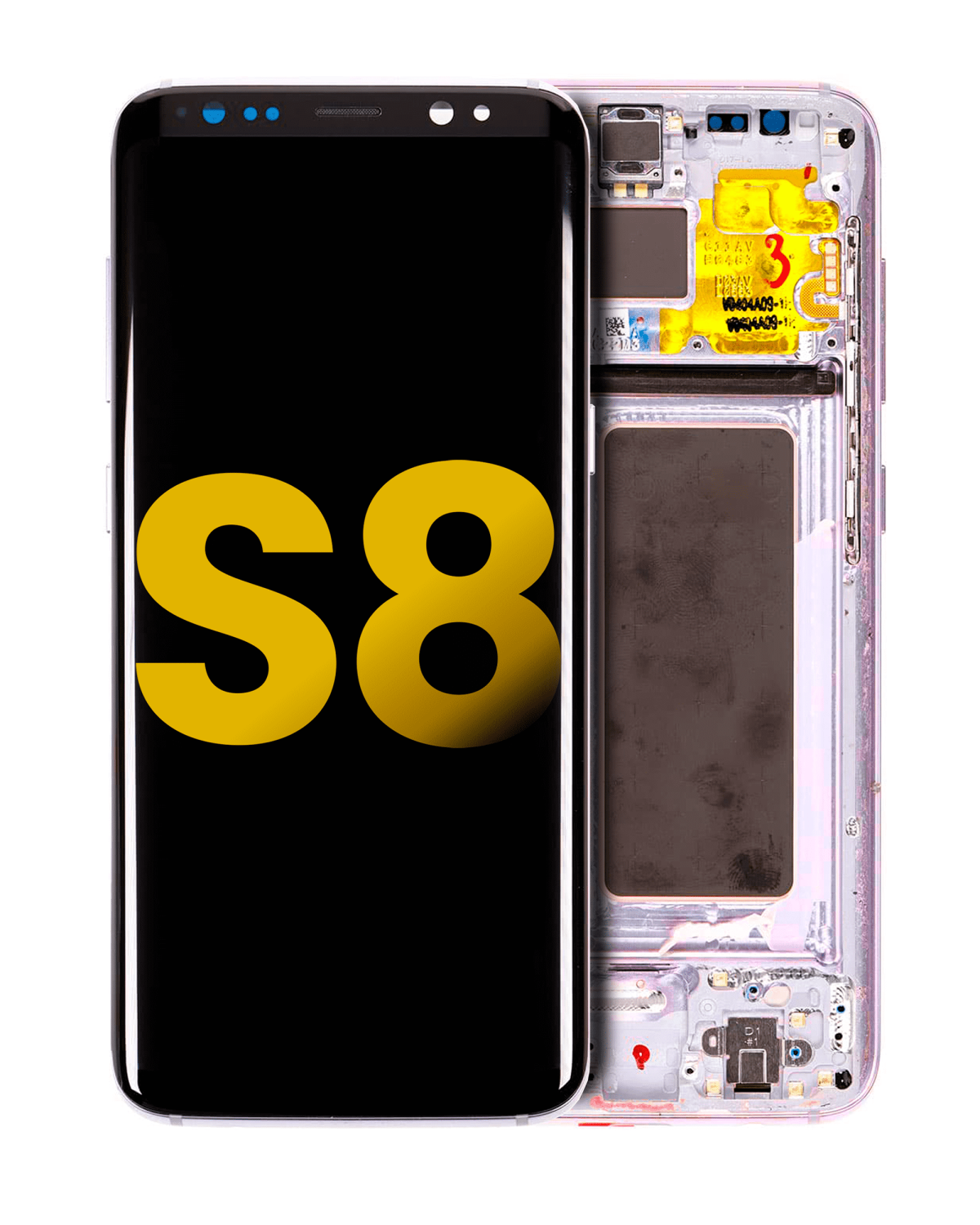 Samsung Galaxy S8 İle Uyumlu İçin Çerçeveli ekran Orijinal (Orkide Grisi)  Orijinal Ekranı Uyumlu