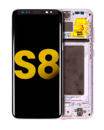 Samsung Galaxy S8 İle Uyumlu İçin Çerçeveli ekran Orijinal (Orkide Grisi)  Orijinal Ekranı Uyumlu