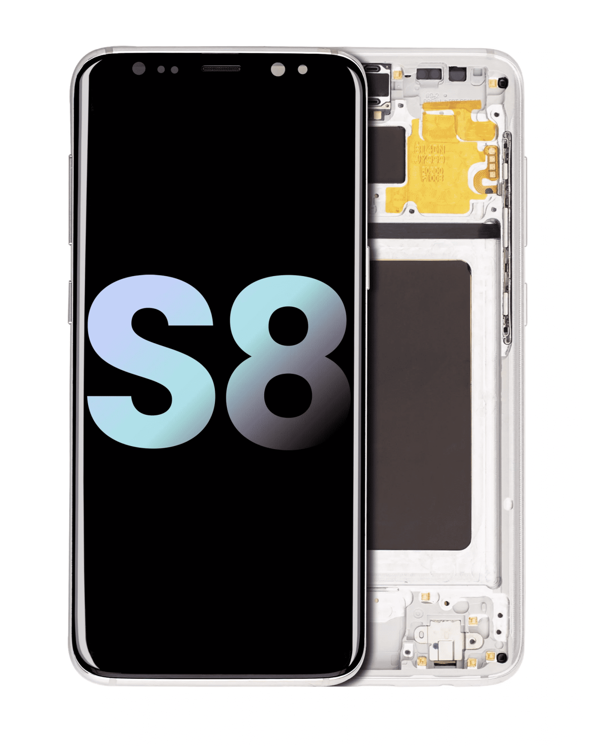 Samsung Galaxy S8 İle Uyumlu İçin Çerçeveli ekran (Service Pack) (Arctic Silver)  Orijinal Ekranı Uyumlu