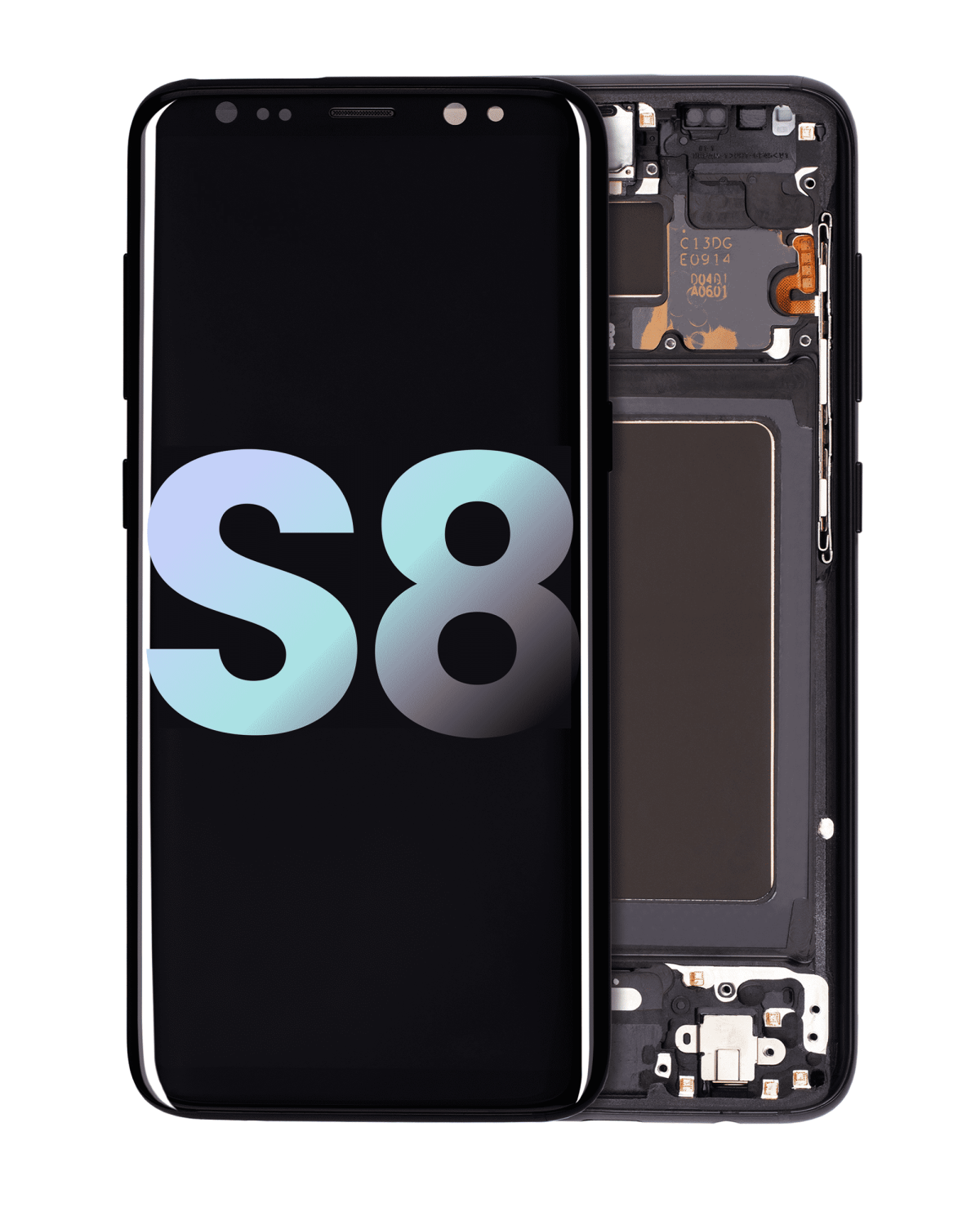 Samsung Galaxy S8 İle Uyumlu İçin Çerçeveli ekran (Service Pack) (Gece ​​Yarısı Siyahı)  Orijinal Ekranı