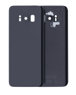 Samsung Galaxy S8 İle Uyumlu İçin Kamera Lensli Arka Kapak Camı  (Aftermarket Plus) (Gece ​​Yarısı Siyahı)