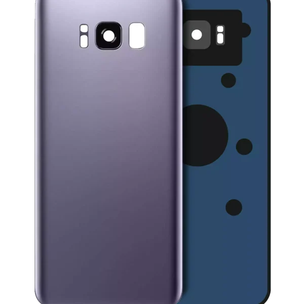 Samsung Galaxy S8 İle Uyumlu İçin Kamera Lensli Arka Kapak Camı  (Aftermarket Plus) (Orkide Grisi)
