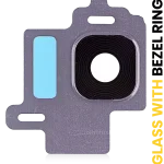 Samsung Galaxy S8 İle Uyumlu (Orkide Grisi) Arka Kamera Lensi Çerçeveli Halkalı