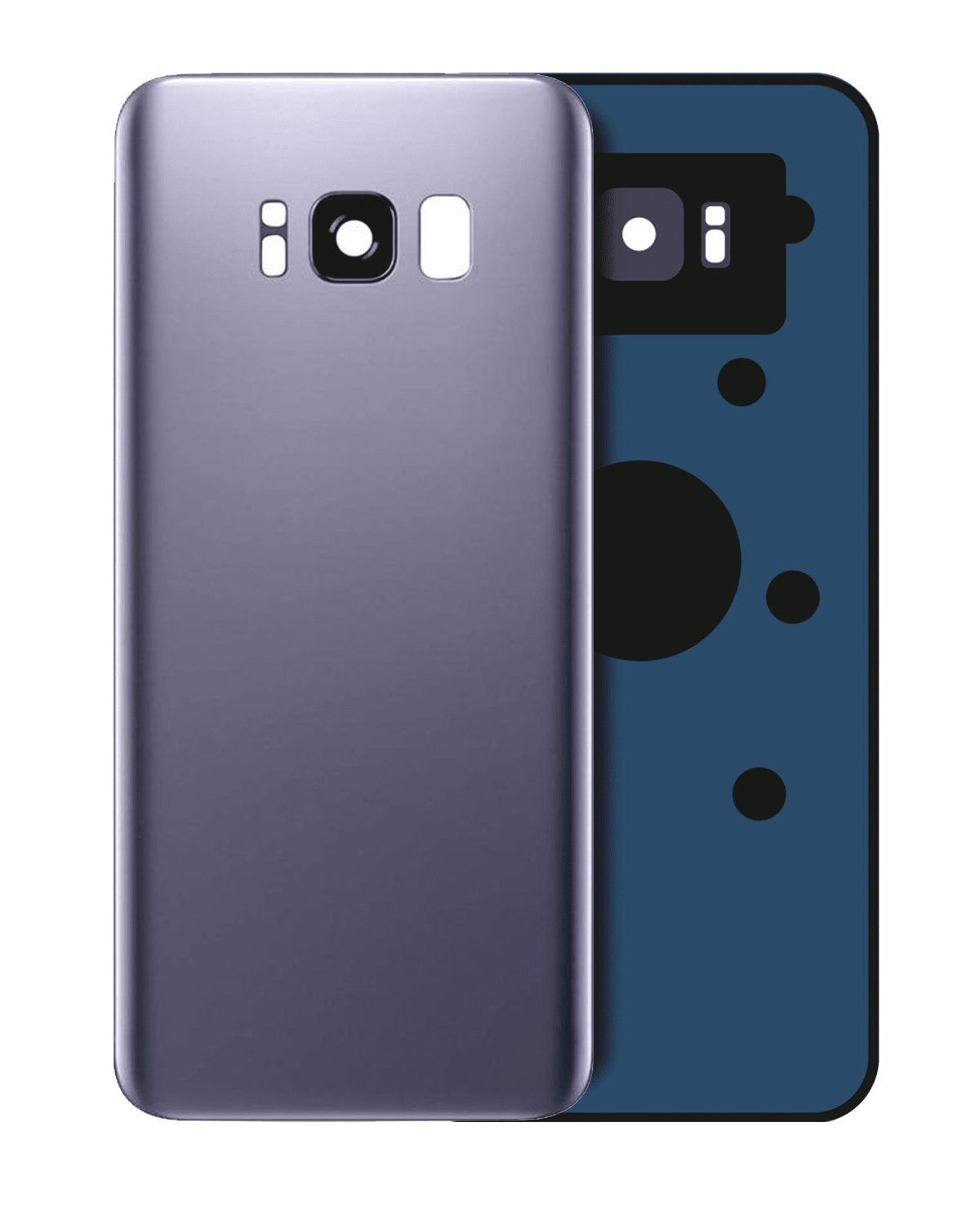 Samsung Galaxy S8 İle Uyumlu (Service Pack) Kamera Lensli Arka Kapak Camı (Orkide Grisi)
