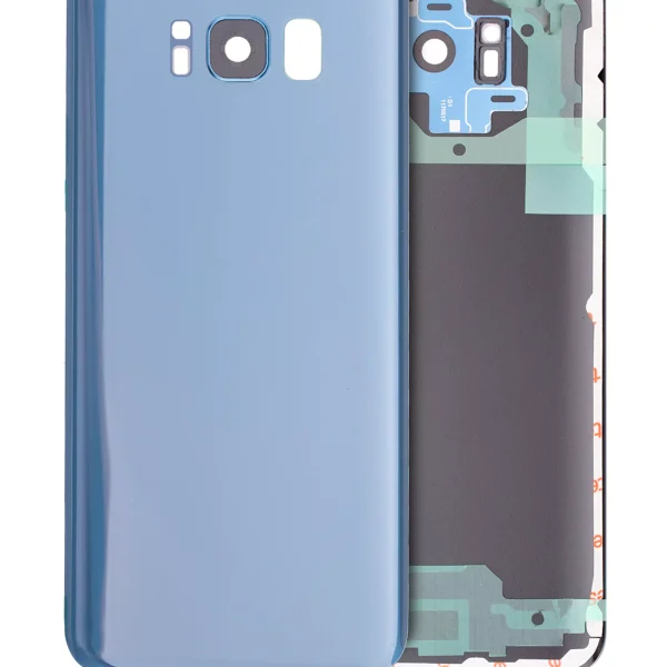 Samsung Galaxy S8 İle Uyumlu (Service Pack) (Mercan Mavisi) Kamera Lensli Arka Kapak Camı