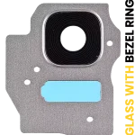 Samsung Galaxy S8 Plus İle Uyumlu (Arctic Silver) Arka Kamera Lensi Çerçeveli Halkalı