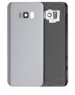 Samsung Galaxy S8 Plus İle Uyumlu Arka Kapak Camı Kamera Lensiyle  (Arktik Gümüş)