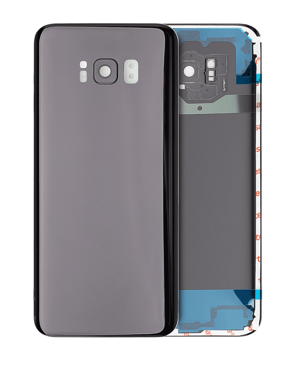 Samsung Galaxy S8 Plus İle Uyumlu Arka Kapak Camı Kamera Lensiyle  (Gece ​​Yarısı Siyahı)