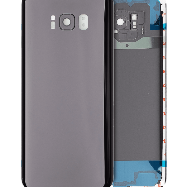 Samsung Galaxy S8 Plus İle Uyumlu Arka Kapak Camı Kamera Lensiyle  (Gece ​​Yarısı Siyahı)