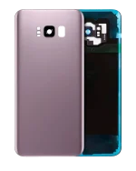 Samsung Galaxy S8 Plus İle Uyumlu Arka Kapak Camı Kamera Lensiyle  (Gül Pembesi)