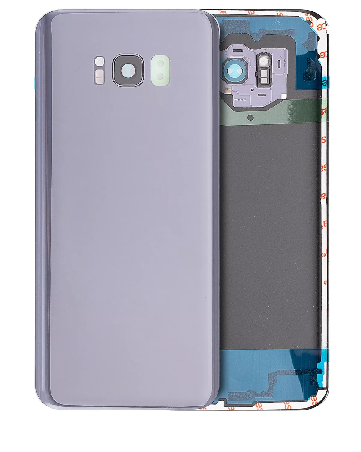 Samsung Galaxy S8 Plus İle Uyumlu Arka Kapak Camı Kamera Lensiyle Uyumlu (Service Pack) (Orkide Grisi)