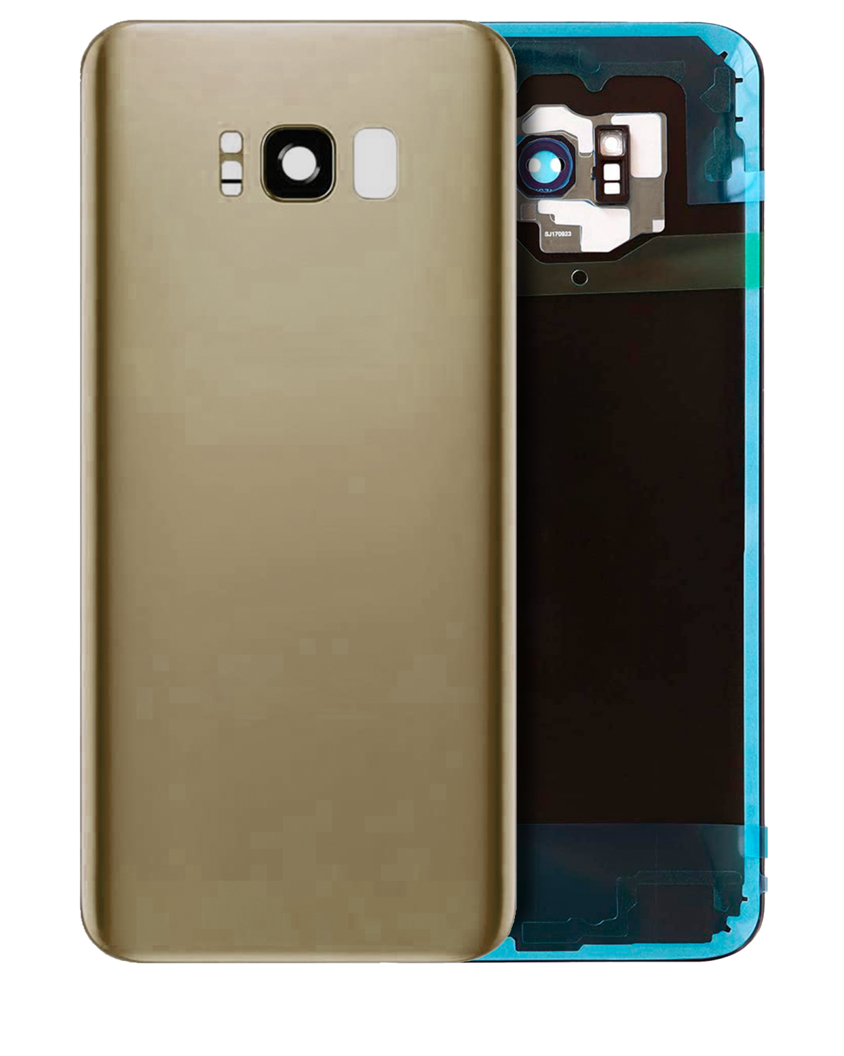 Samsung Galaxy S8 Plus İle Uyumlu Arka Kapak Camı Kamera Lensli  (Akçaağaç Altını) - Görsel 5