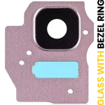 Samsung Galaxy S8 Plus İle Uyumlu İçin Çerçeve (Gül Altını)  Halkalı Arka Kamera Lensi