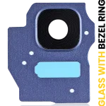 Samsung Galaxy S8 Plus İle Uyumlu İçin Çerçeve (Mavi)  Halkalı Arka Kamera Lensi