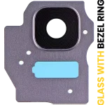 Samsung Galaxy S8 Plus İle Uyumlu İçin Çerçeve (Orkide Grisi)  Halkalı Arka Kamera Lensi