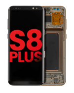 Samsung Galaxy S8 Plus İle Uyumlu İçin Çerçeveli ekran (Aftermarket Plus) (Akçaağaç Altını)