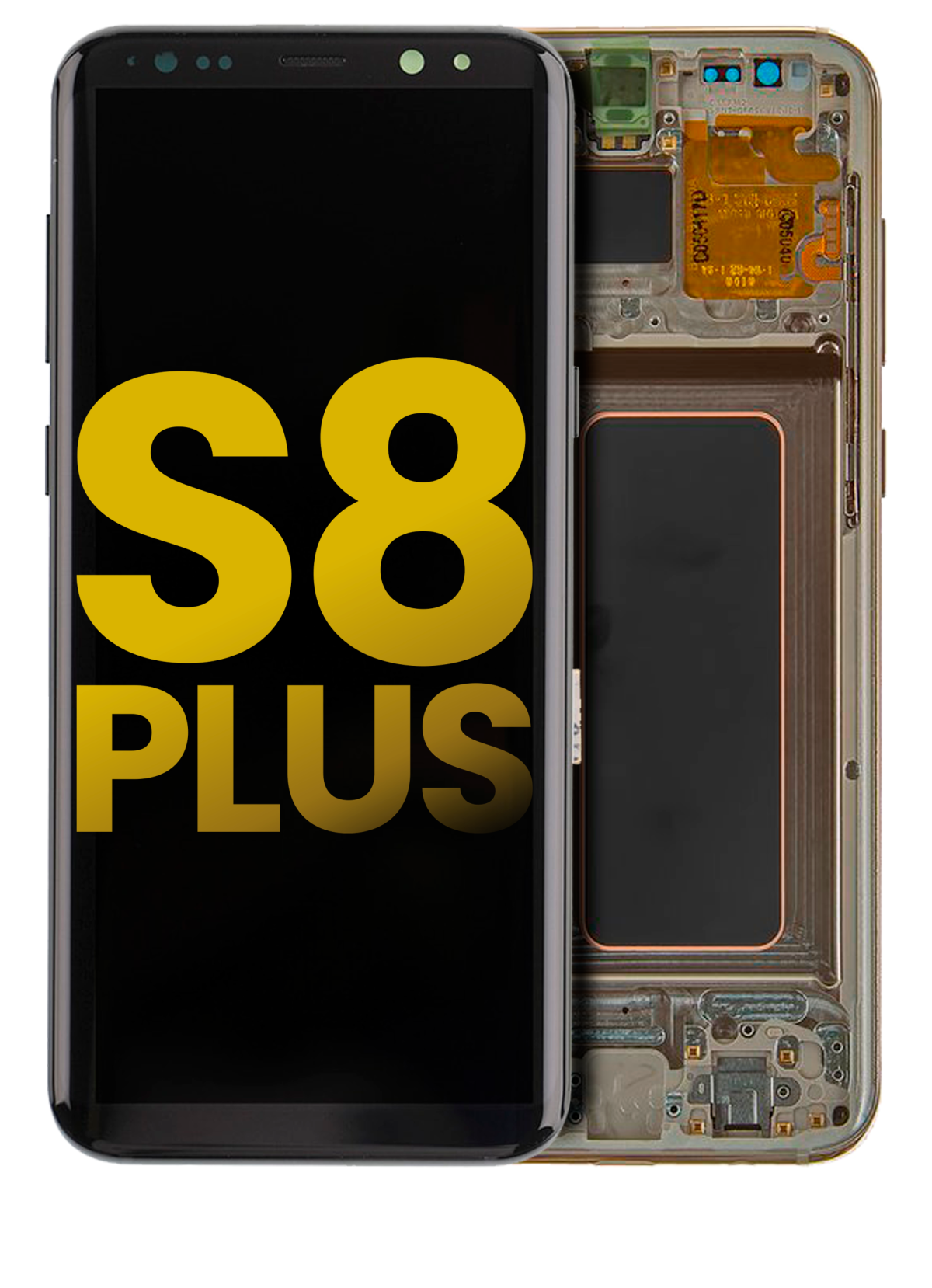 Samsung Galaxy S8 Plus İle Uyumlu İçin Çerçeveli ekran Orijinal (Akçaağaç Altını)  Orijinal Ekranı