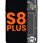 Samsung Galaxy S8 Plus İle Uyumlu İçin Çerçeveli ekran Orijinal Ekranı (Leke: A Sınıfı) (Gece ​​Yarısı Siyahı)