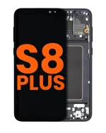 Samsung Galaxy S8 Plus İle Uyumlu İçin Çerçeveli ekran Orijinal Ekranı (Leke: A Sınıfı) (Gece ​​Yarısı Siyahı)