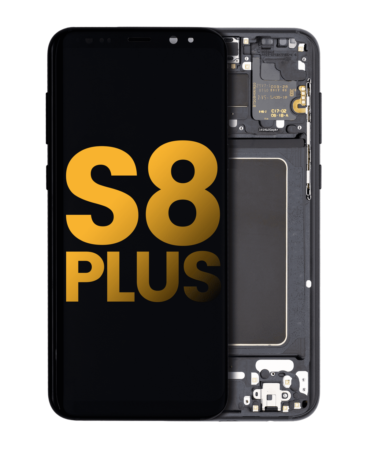 Samsung Galaxy S8 Plus İle Uyumlu İçin Çerçeveli ekran Orijinal (Gece ​​Yarısı Siyahı)  Orijinal Ekranı