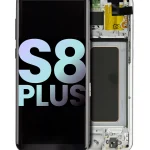 Samsung Galaxy S8 Plus İle Uyumlu İçin Çerçeveli ekran (Service Pack) (Arctic Silver)  Orijinal Ekranı Uyumlu