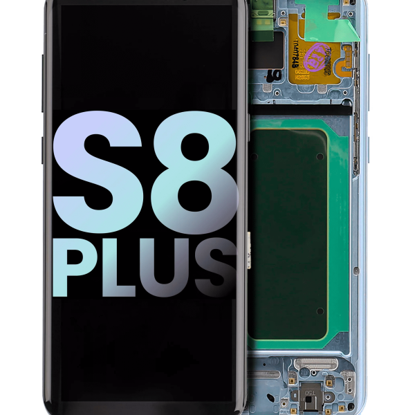 Samsung Galaxy S8 Plus İle Uyumlu İçin Çerçeveli ekran (Service Pack) (Mercan Mavisi)  Orijinal Ekranı Uyumlu