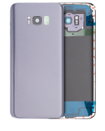 Samsung Galaxy S8 Plus İle Uyumlu İçin Kamera Lensli Arka Kapak Camı  (Orkide Grisi)