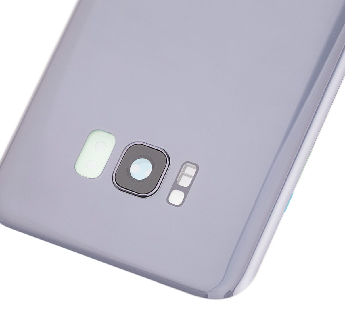 Samsung Galaxy S8 Plus İle Uyumlu İçin Kamera Lensli Arka Kapak Camı  (Orkide Grisi) - Görsel 3