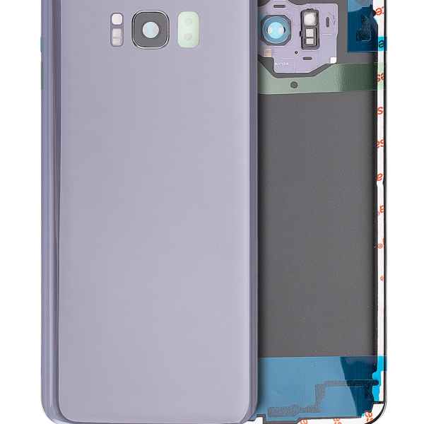 Samsung Galaxy S8 Plus İle Uyumlu İçin Kamera Lensli Arka Kapak Camı  (Orkide Grisi)