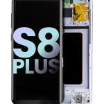 Samsung Galaxy S8 Plus İle Uyumlu (Service Pack) Çerçeveli ekran Orijinal Ekranı (Gri Mor)