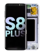 Samsung Galaxy S8 Plus İle Uyumlu (Service Pack) Çerçeveli ekran Orijinal Ekranı (Gri Mor)