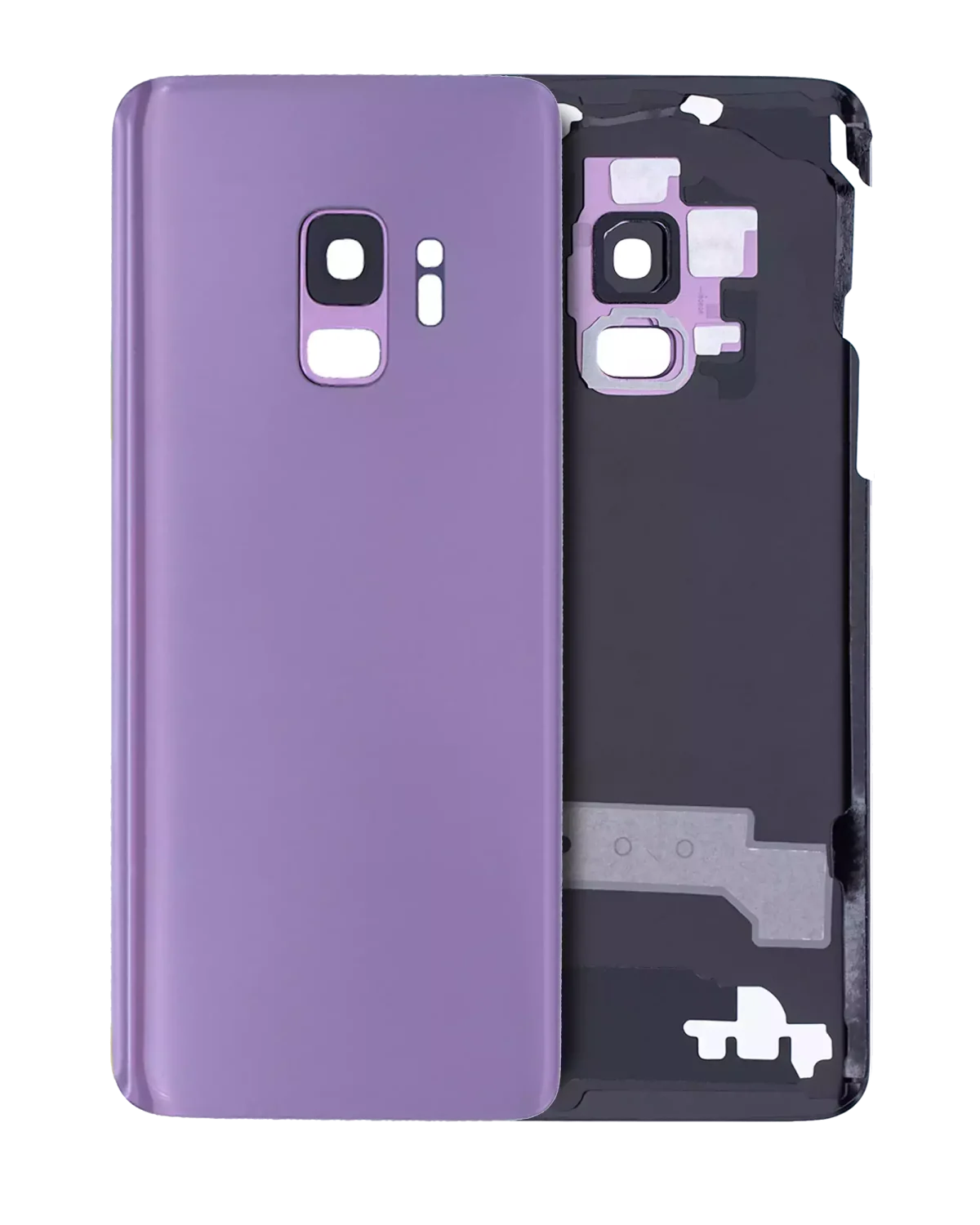 Samsung Galaxy S9 Arka İle Uyumlu Kapak Camı Kamera Lensiyle  (Aftermarket Plus) (Leylak Moru)