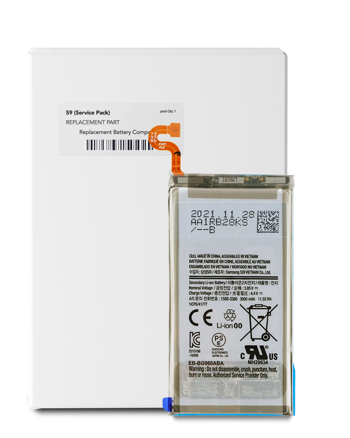 Samsung Galaxy S9 İle Uyumlu Batarya Pil (EB-BG960ABE/A) (Servis Paketi) - Görsel 2