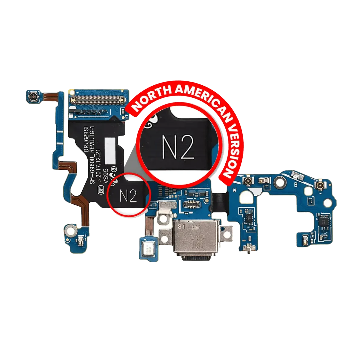 Samsung Galaxy S9 İle Uyumlu (G960U) (ABD Sürümü) (Servis Paketi) Flex Kablolu Şarj Portu - Görsel 2