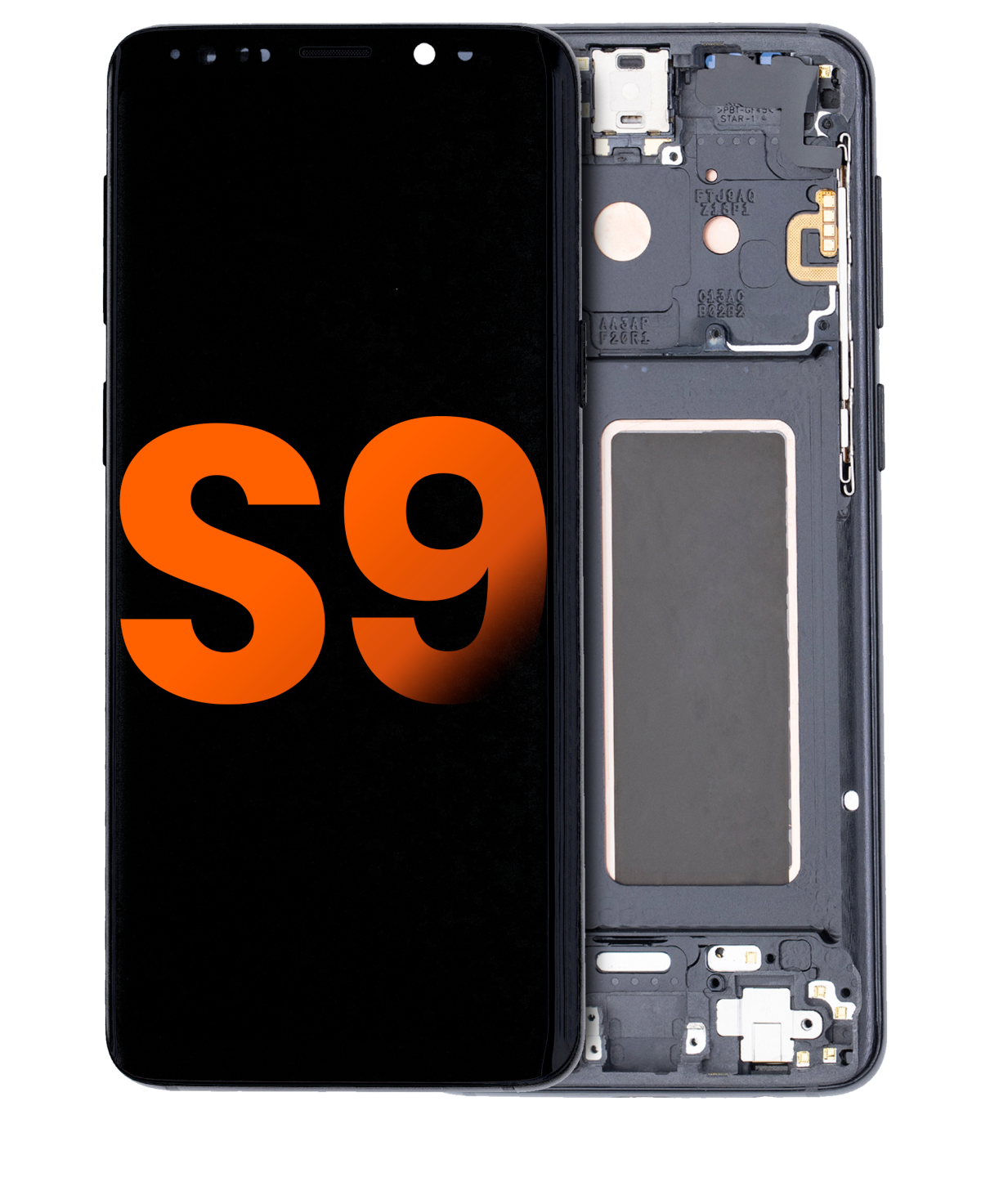 Samsung Galaxy S9 İle Uyumlu İçin Çerçeveli ekran Orijinal Ekranı (Leke: Sınıf D) (Gece ​​Yarısı Siyahı)