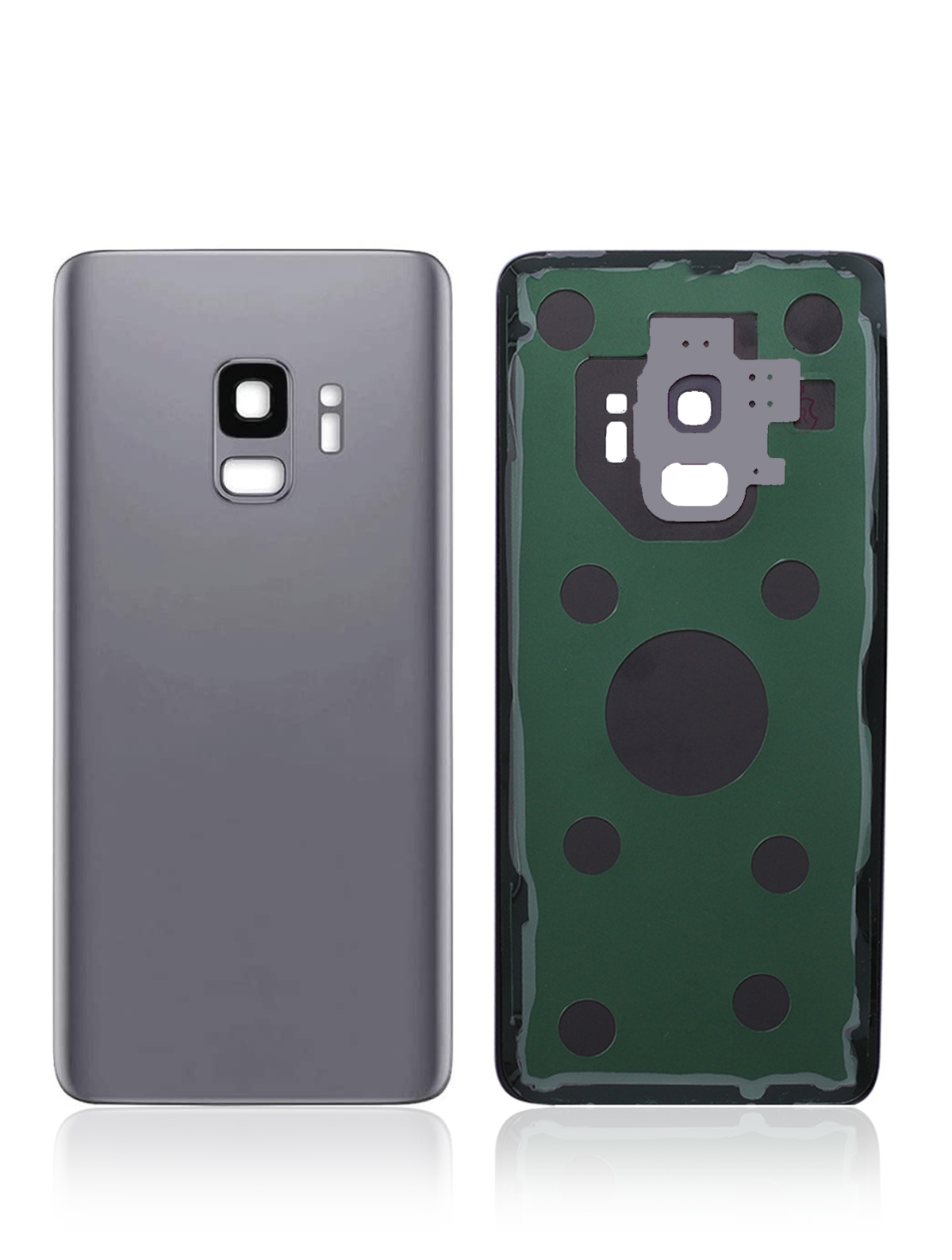 Samsung Galaxy S9 İle Uyumlu Kamera Lensli Arka Kapak Camı  (Aftermarket Plus) (Titanyum Grisi) - Görsel 2