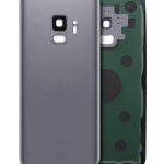 Samsung Galaxy S9 İle Uyumlu Kamera Lensli Arka Kapak Camı  (Aftermarket Plus) (Titanyum Grisi)