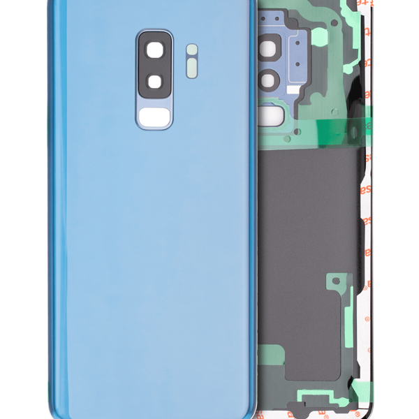 Samsung Galaxy S9 Plus İle Uyumlu Arka Kapak Camı Kamera Lensiyle  (Mercan Mavisi)